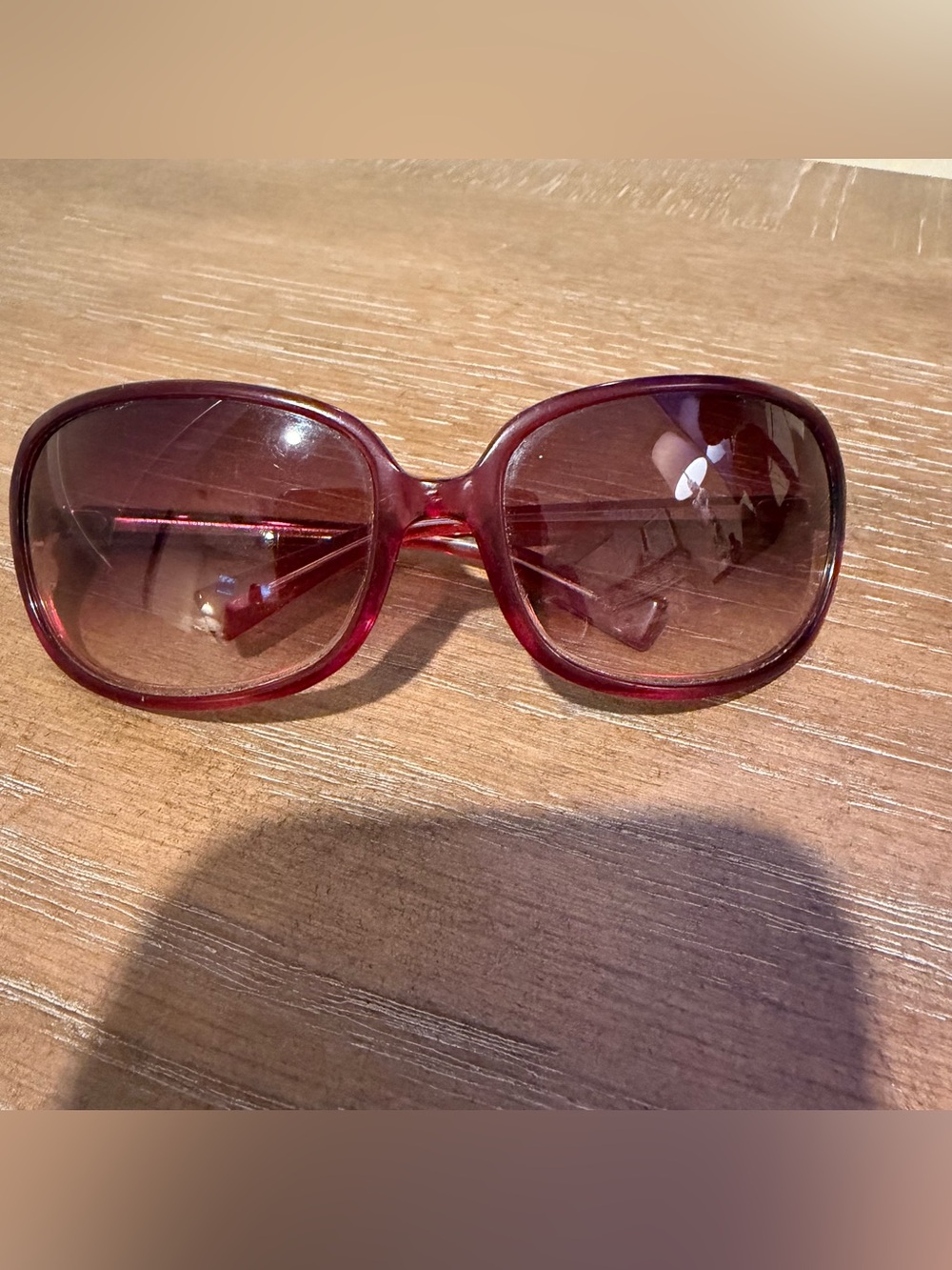 Oliver Peoples Red Oversized Sunglasses